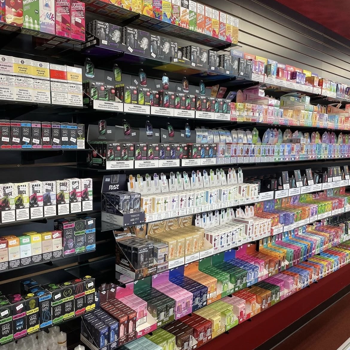 Selection of modern vape devices available in-store